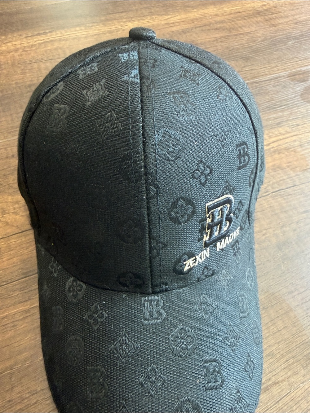 Black Logo Embossed Baseball Cap